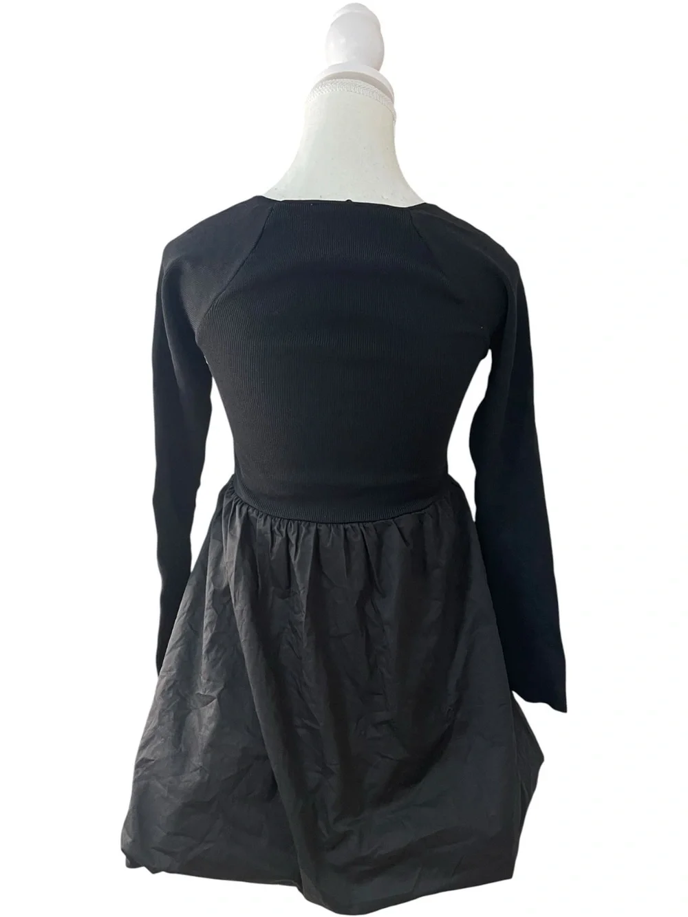 Zara Combination Knit Mini Dress Black - Picture 6 of 16